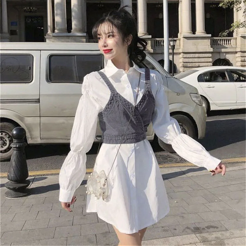 Комплект из 2 предметов облегающий джинсовый жилет на бретельках с V-образным