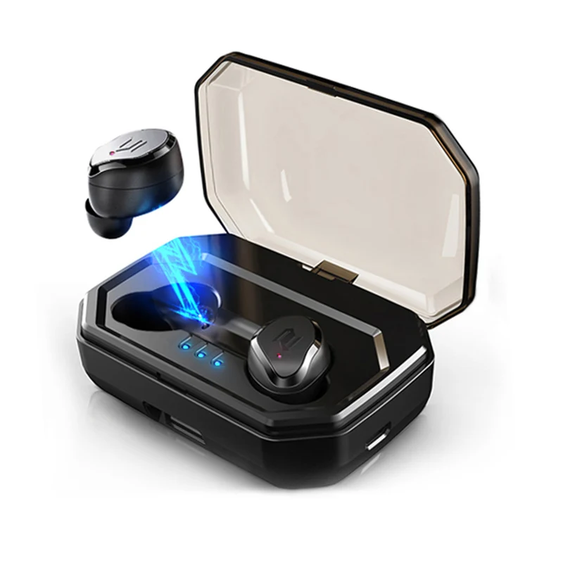 Черный Беспроводные bluetooth-наушники TWS S8 plus с сенсорным управлением, водонепроницаемые наушники IPX6, Автоматическое Сопряжение с зарядным устройством емкостью 3000 мАч - Цвет: Черный