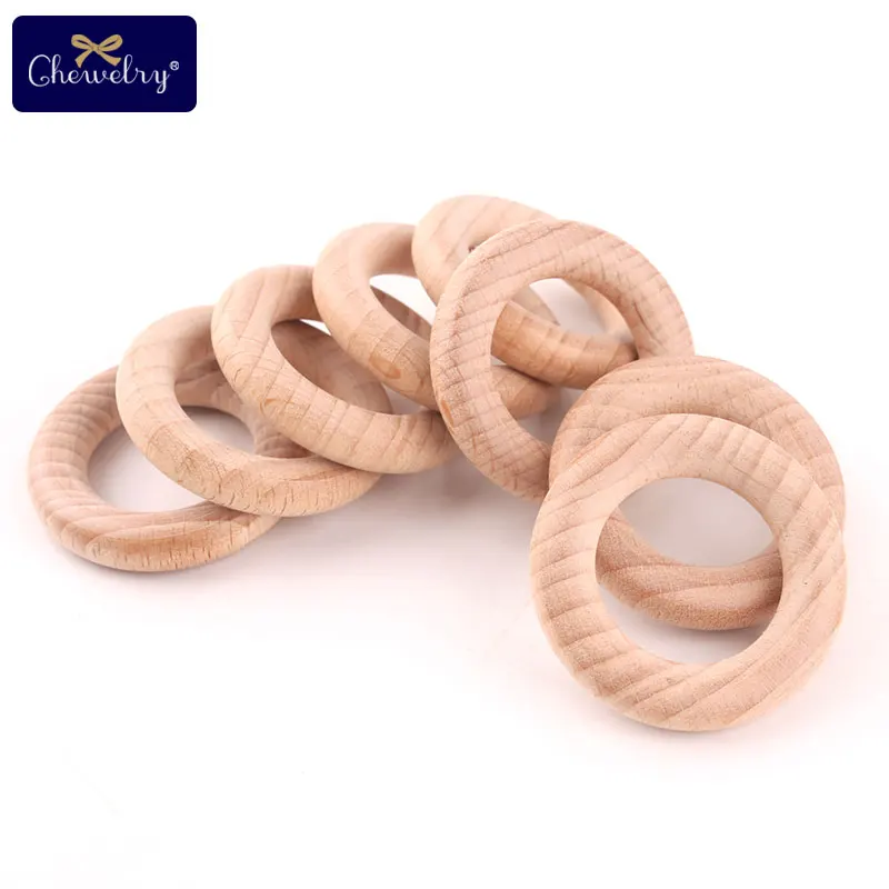 50 шт. 40 мм буковое деревянное кольцо детский деревянный Прорезыватель грызун DIY