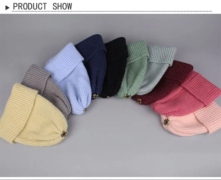 Parent-child Wool Knitted Scarf Hat Set With Real Fox Fur Pompons Women Girls Winter Warm Thick Crochet Hat Scarf 2 Pieces Sets