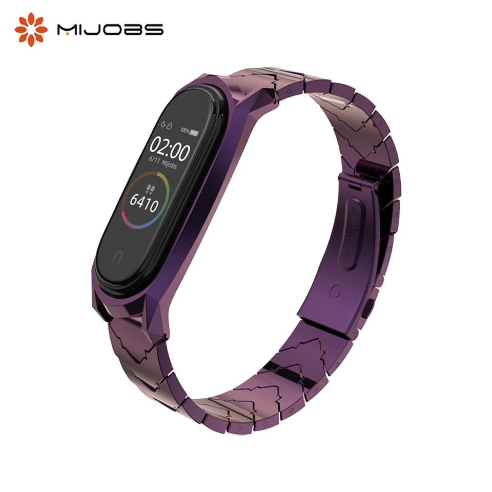 Металлический ремешок Mijobs Mi Band 5 для Xiaomi 3 из нержавеющей стали Смарт часы браслет