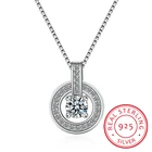 Ожерелье из стерлингового серебра 925 пробы с двойным кольцом, ожерелье с кулоном и горным хрусталем