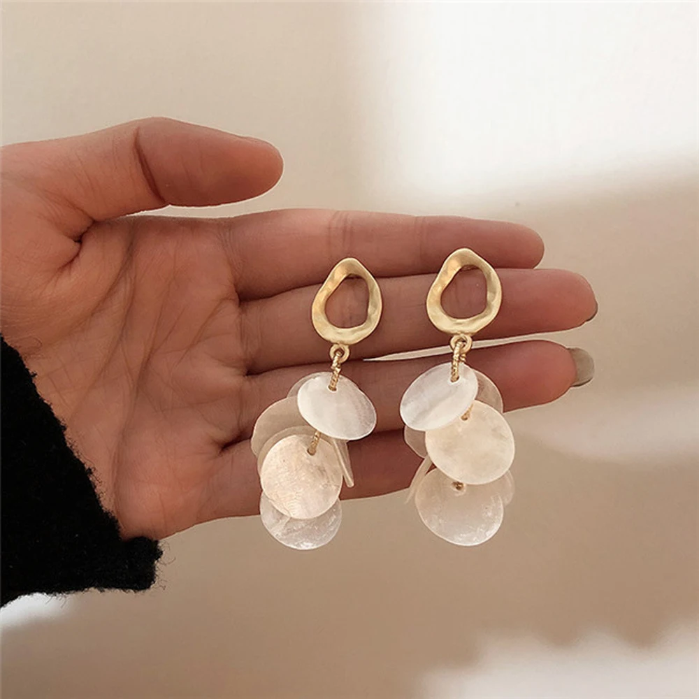Vintage temperament shell earring minimalist style French luxury round pearl stud for women | Украшения и аксессуары