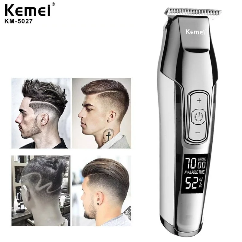 

Kemei Barber Professional Hair Clipper LCD Display 0mm Baldheaded Beard Hair Trimmer for Men DIY Cutter Electric Haircut Machine