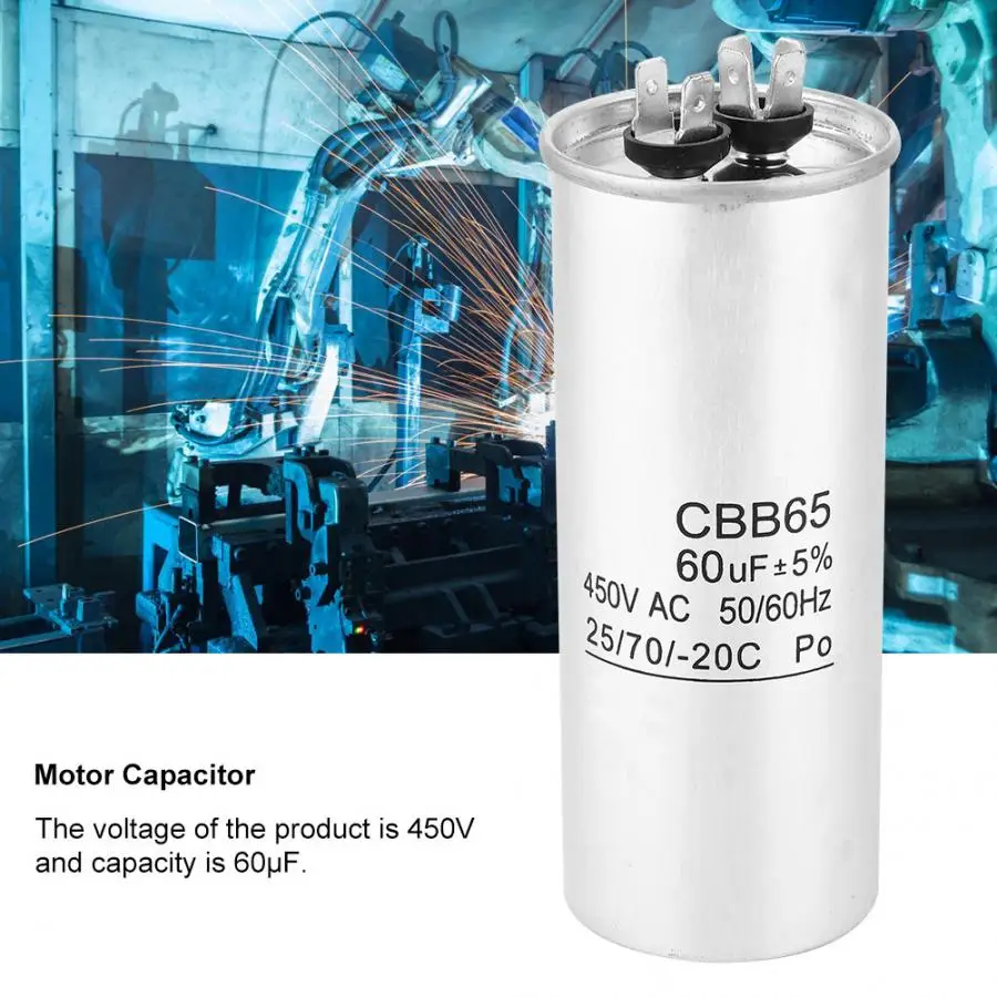 CBB65 моторный конденсатор 60 мкФ 450 в пусковой для компрессора