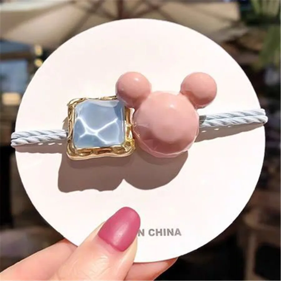 

Korean Style Hot Selling Fashion Acrylic Mouse Hair Band Lovely Cartons High Quality Hair Rope Hair Rings Headpiece Women Girls