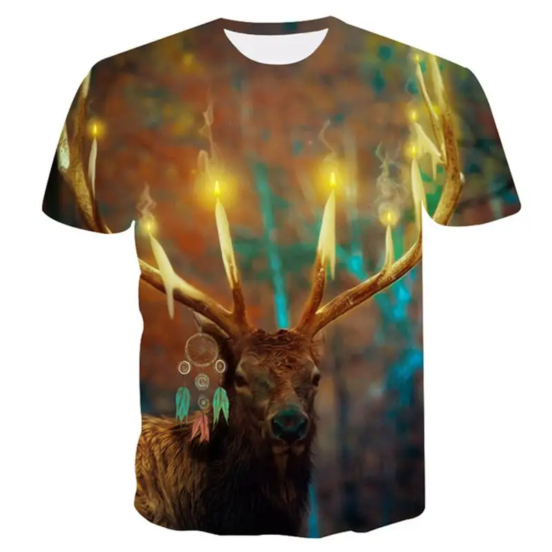 2019 новая брендовая летняя футболка с 3D принтом динозавра Мужская коротким