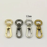 5pcs 12mm gilt gold snap hooks brass luggage bag metal buckles keychain dog collar lobster clasp hook diy hardware accessories