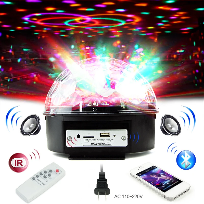

Голосовое управление, Bluetooth MP3-плеер, хрустальный магический шар, дистанционное управление, 6 цветов, цифровые RGB диско-шары, свет для сценсве...