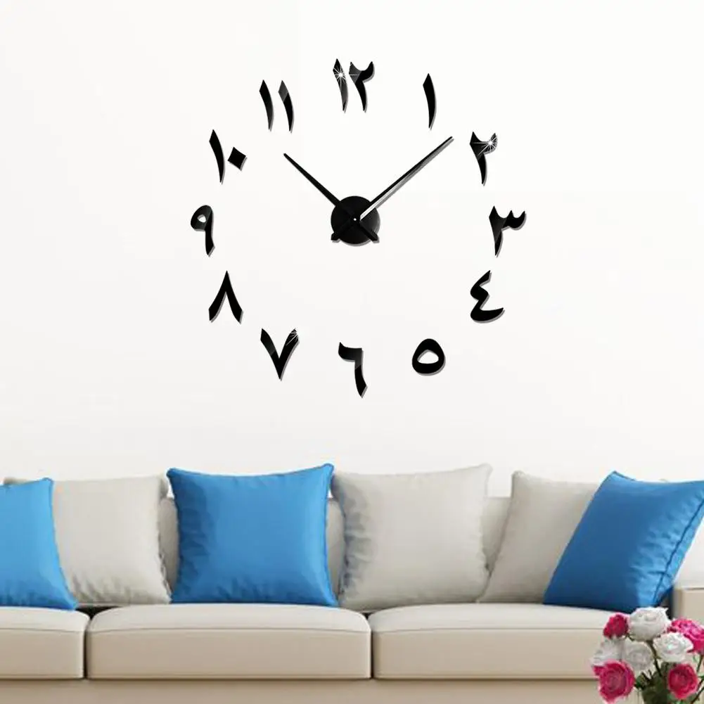 Большой DIY настенные Стикеры современный 3D часы с цифрами s отличный подарок для