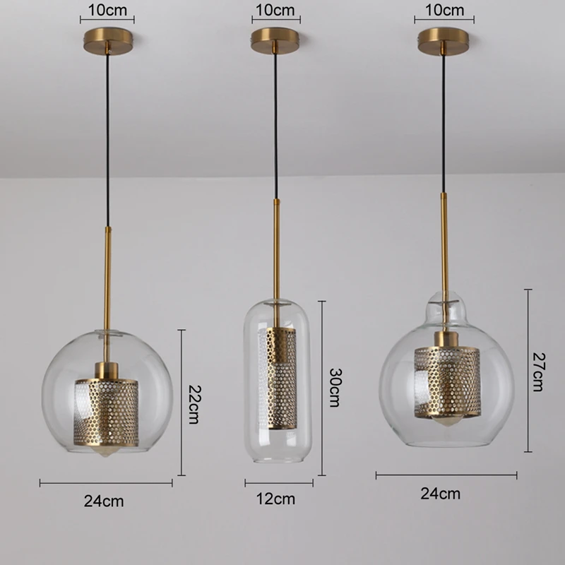 Современный подвесной светильник в скандинавском стиле со стеклянными шариками