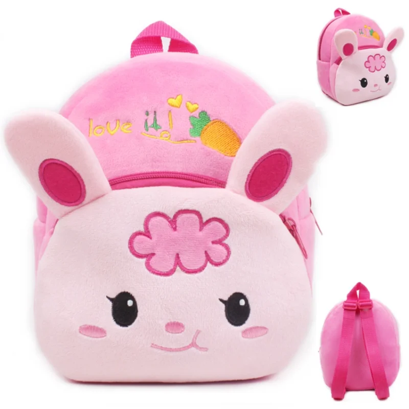 

Children Cute Cartoon Animal Plush Bags Lovely Strawberry Panda Cat Rabbit Penguin Shape Backpack Toddle Kids Mini School Bags