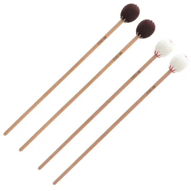 Высококачественные шерстяные шарики Marimba Mallets из шерсти и клена глянцевые