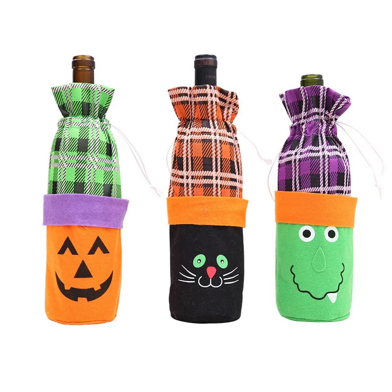 1PCs Wine Bottle Cover Halloween Witch Pumpkin Red Tote Bags Holders Party Decoration Supplies | Дом и сад