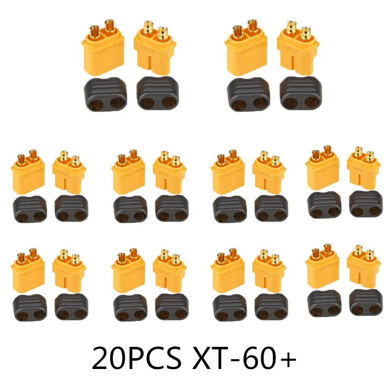 10/20 шт. XT60 черный/голубой/XT60+/XT30UPB/XT60-E/XT60-L штекерно-разъемы Вилки провод с силикатной гелевой обмоткой для Батарея Quadcopter Drone - Цвет: 20PCS XT60 Plus