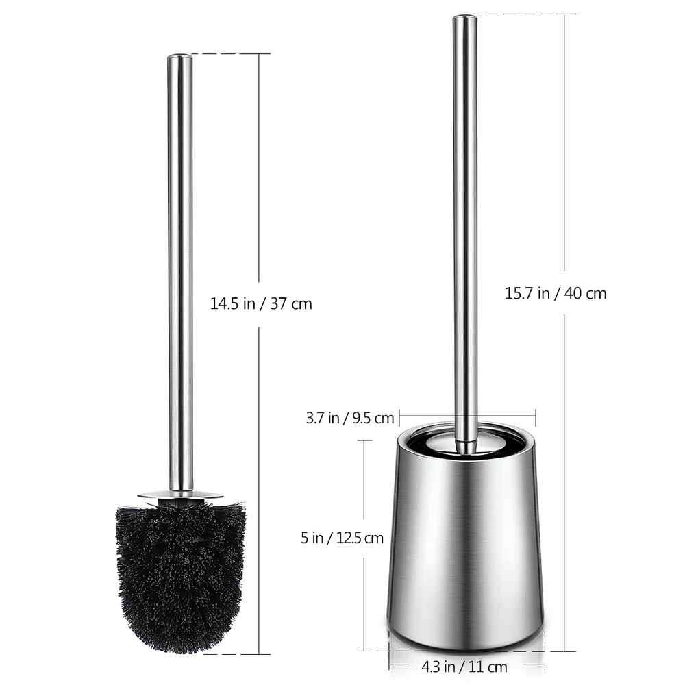 

HOMEMAXS 2PCS Toilet Brushs With Holder Good Grip Stainless Steel Toilet Bowl Cleaner Brush Set for Bathroom (Sanding)