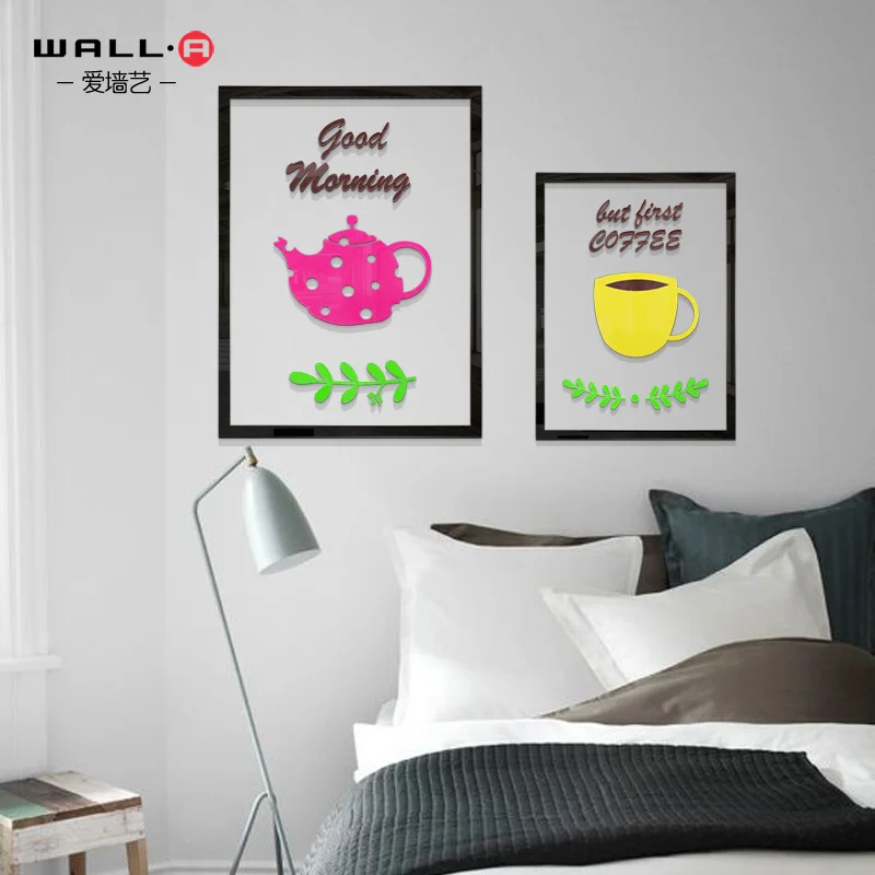 WS50 Morning time modern minimalist restaurant 3D acrylic wall paste dining room background small fresh Nordic | Дом и сад