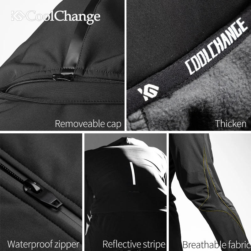 CoolChange велосипедная Джерси Зимняя теплая Светоотражающая дышащая одежда