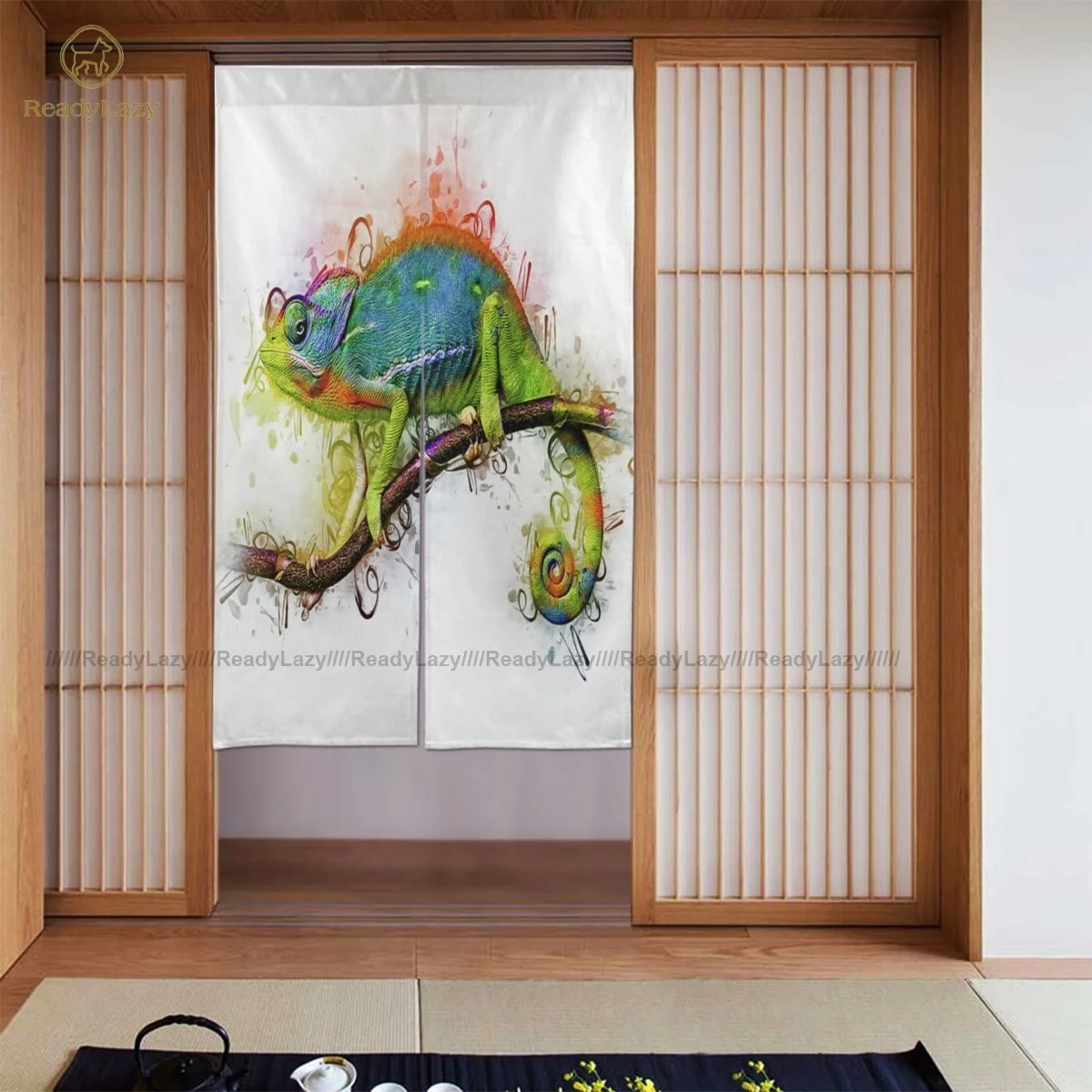 Хамелеоновая занавеска разделительная дверь для балкона двойная