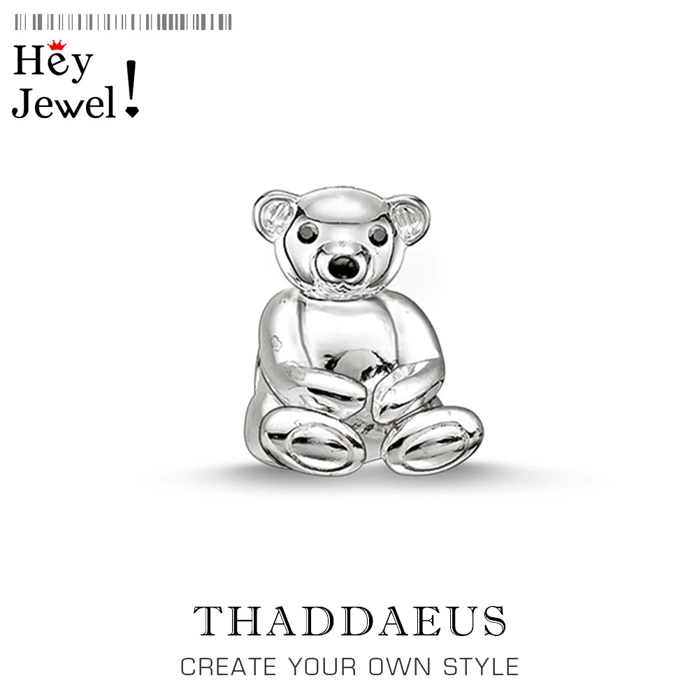 Бусины с мишкой Тедди серебряные подходит браслет ожерелье из Европы