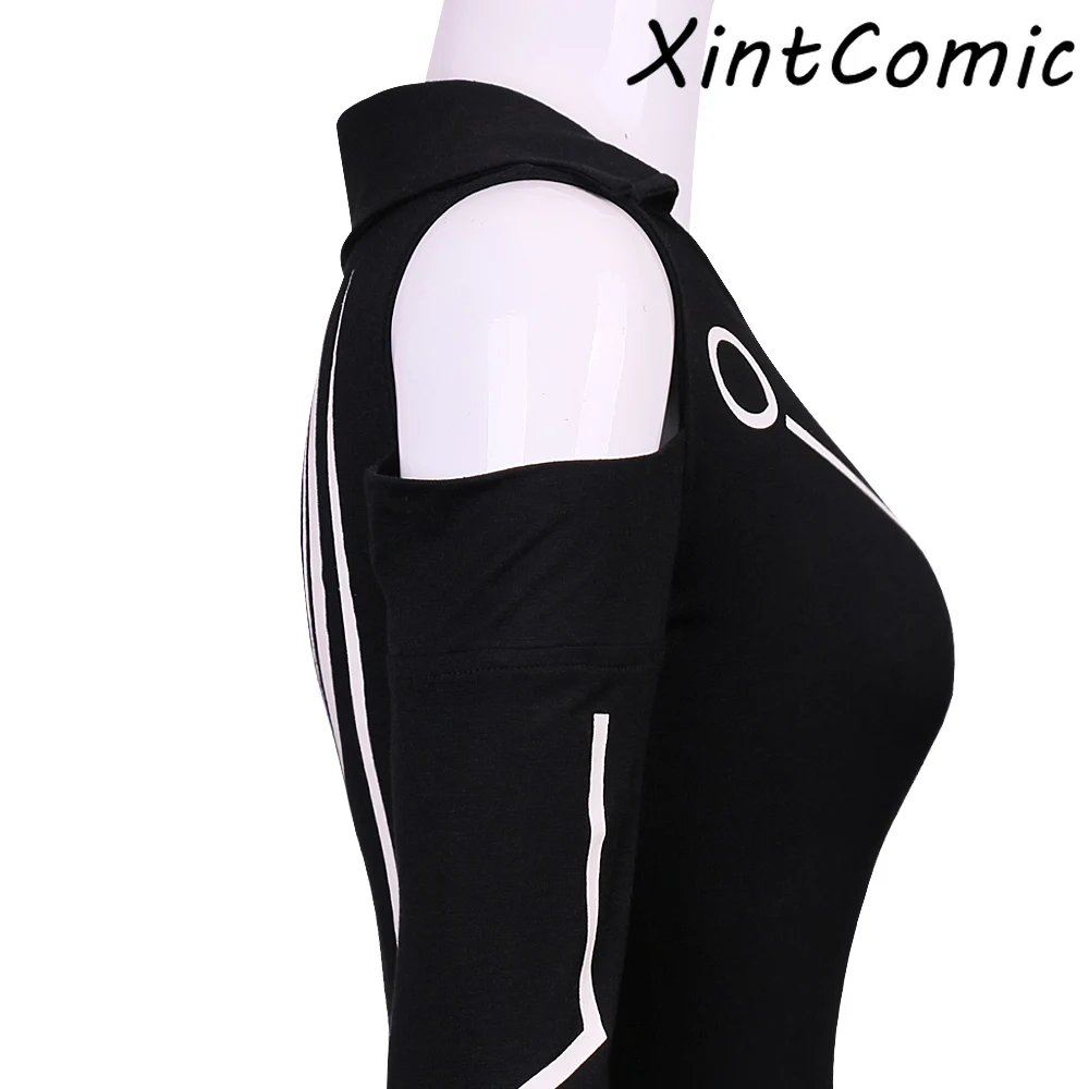 CostumeBuy Tron: Legacy Quorra костюмы для косплея женская черная рубашка светящийся