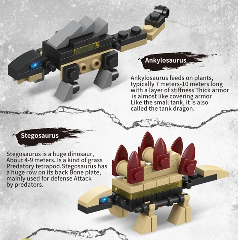 Высокое качество 6In1Dinosaur серия строительных блоков DIY собрать Образовательные