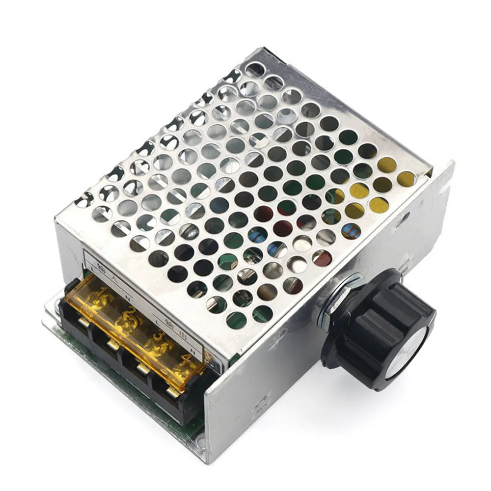 

AC 110V-220V 4000W High Power Thyristor SCR Adjustable Motor Speed Controller Dimmers Voltage Regulator Thermostat1