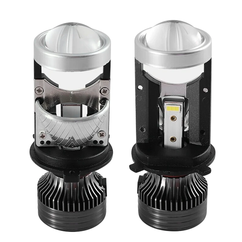 

H4 9003 HB2 Hi/Lo Beam LED Headlight Bulbs Projector Lens EMC Canbus 90W 10000LM 6000K White for Car Motorcycle Pair