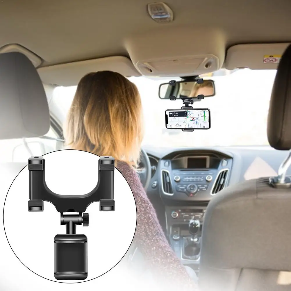 

360-degree Rotating Car Rearview Mirror Holder For Phone Anti-slip Car Phone Holder Car Mobile Support Mobile Phone Bracket