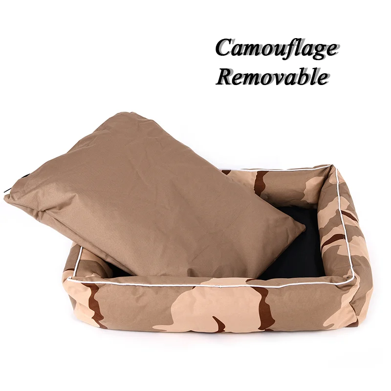 Camouflage Dog Bed Лежанки для домашних животных с водонепроницаемым дном диванчики для собак для маленьких и больших собаки кошка домашний питомец прочная кровать для собак съемный чехол Оксфорд кровать для собак BD0066 - Цвет: Camouflage Dog Bed
