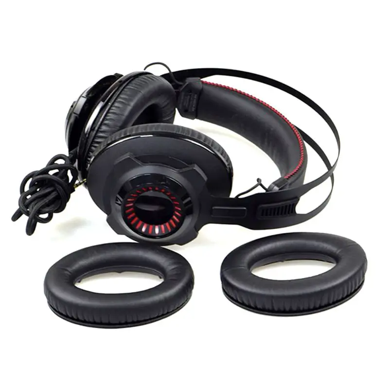 OOTDTY 1 пара черные кожаные сменные амбушюры подушки Чехол для HyperX Cloud Revolver S игровая гарнитура аксессуары