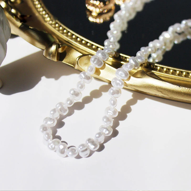 

New Fashion Elegant Baroque Pearl Choker Necklace Chain Pendant For Women Jewelry Girl Gifts Wedding Pearl Long Necklace Jewelry