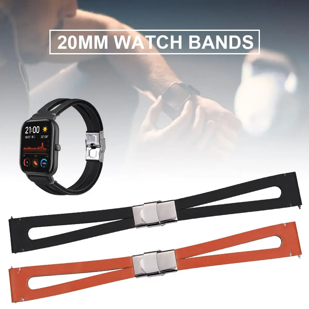 20 мм кожаный ремешок элегантный для Amazfit GTS G ремешок для 20 мм Универсальный Ретро Простой Смарт часы аксессуары ремешок для часов
