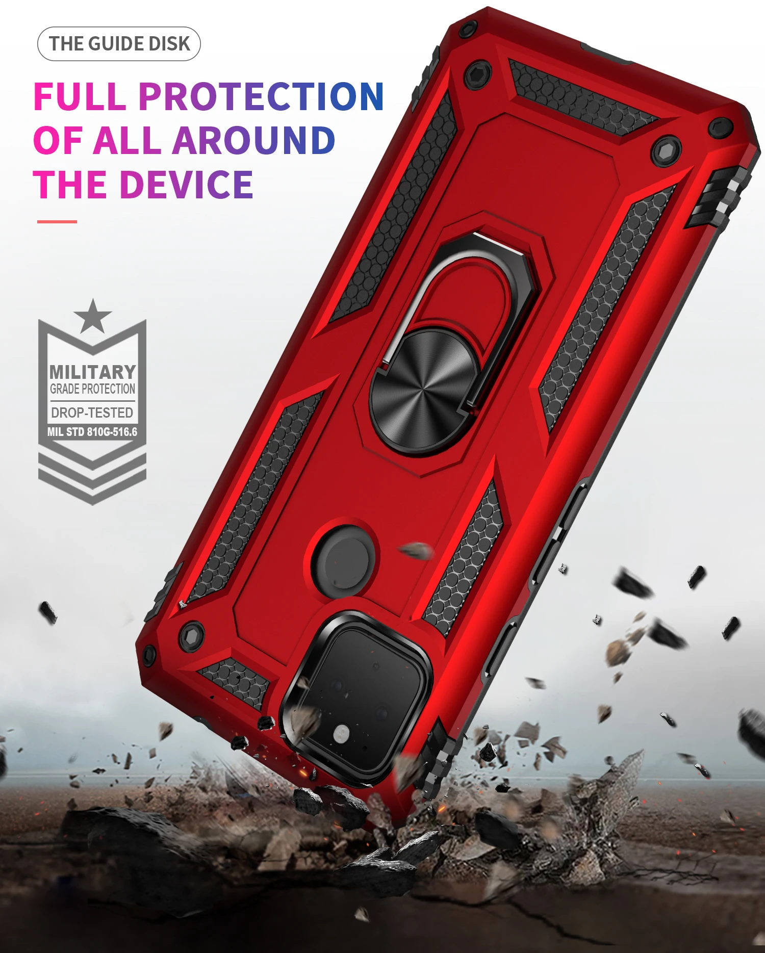 

Luxury Armor Rugged Heavy Shockproof Phone Case For Google Pixel 4 4A 3A XL 5G Ring Hold Car Magnetic Anti Fall Protection Cover