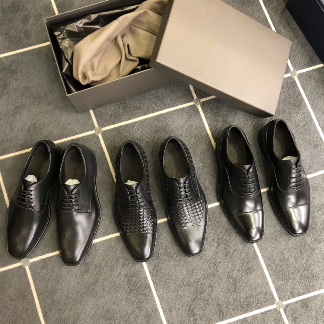 

Men's Leather Shoes Water Dyed Calf Leather Shoes Handmade By Goodyear