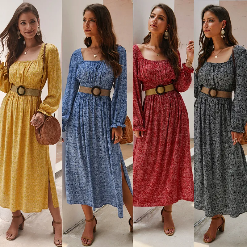 Оригинальный дизайн Европейская и американская мода женское платье с цветочным