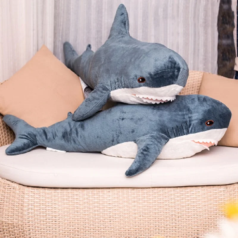 

140cm Giant Cute Shark Plush Toy Soft Stuffed Speelgoed Animal Reading Pillow for Birthday Gifts Cushion Doll Gift For Children