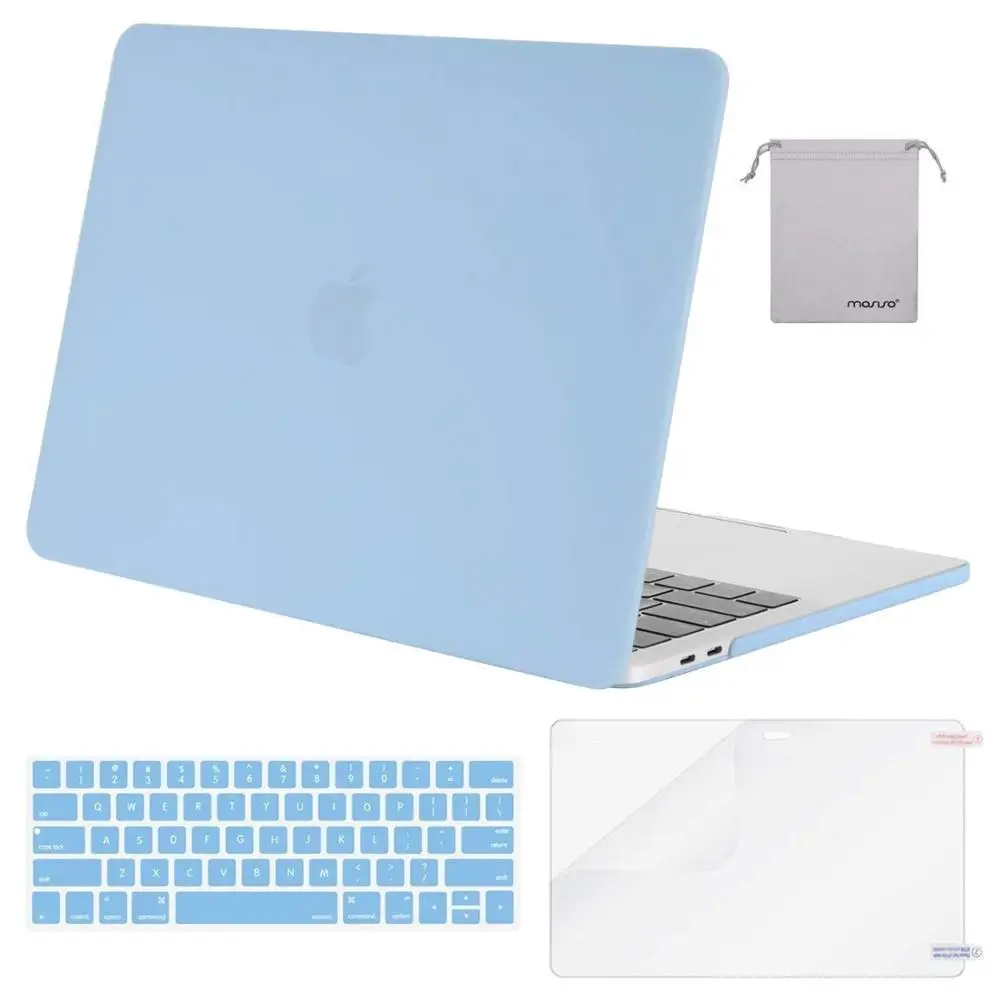 Mosiso ноутбук матовая поверхность Coque чехол для MacBook Air 13 Pro 13 15 15,4 16 retina Touch Bar+ силиконовый чехол для клавиатуры - Цвет: Airy Blue