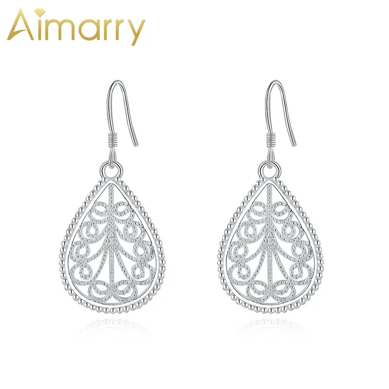 

Aimarry 925 Sterling Silver Hollow Flower Drop Earrings For Women Anniversary Wedding Gifts Fashion Jewelry