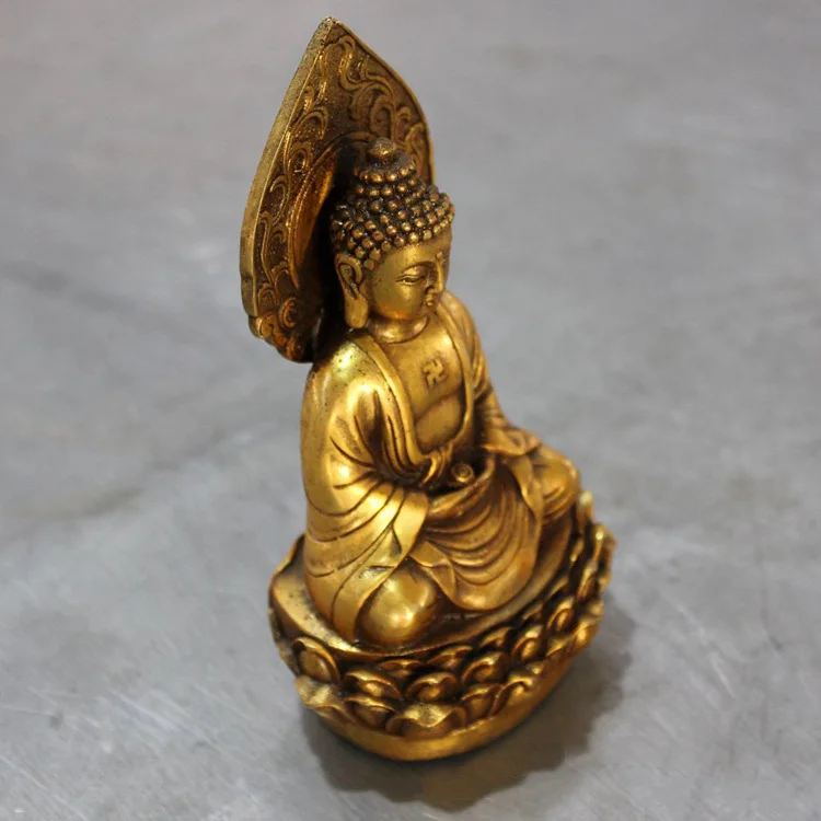 

LAOJUNLU Pure Copper Sitting On The Lotus Guanyin Bodhisattva / Buddha Transshipment Security Bronze Ornaments, Style one