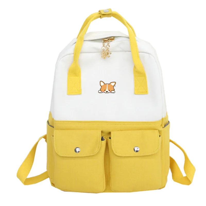 

Shiba Inu Corgi Printing Backpack Casual Harajuku Hand Travel Rucksack Women Shoulder Pack School Bag Lolita Girl Satchel