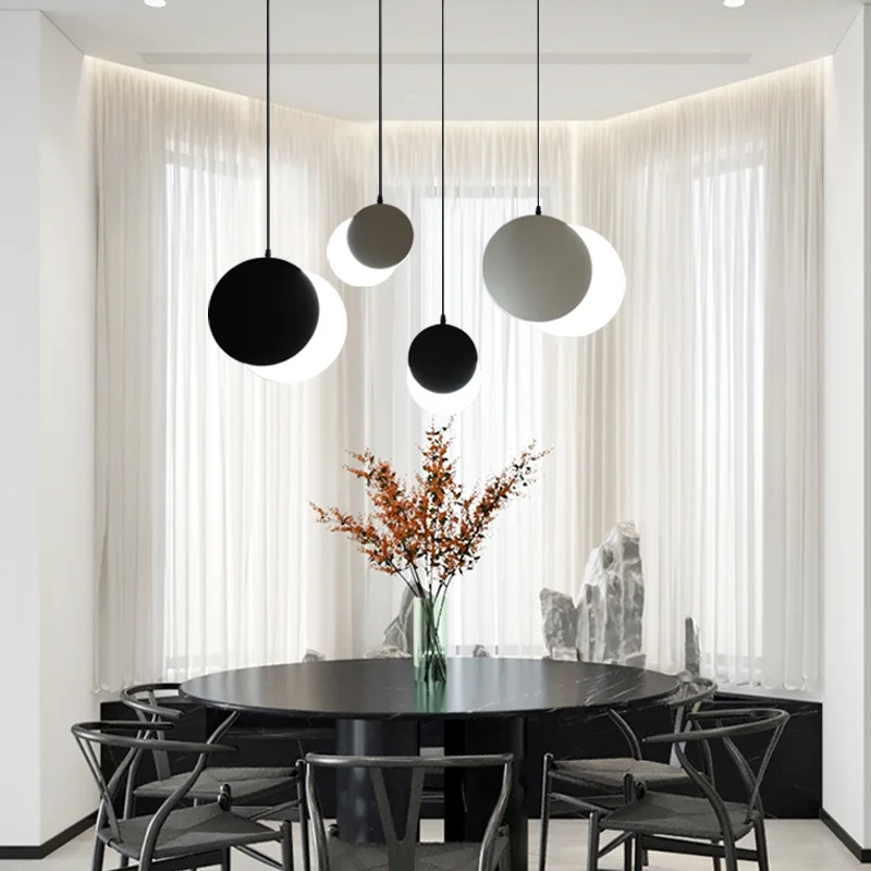 Подвеска в стиле постмодерн для ресторана скандинавского черного цвета простой