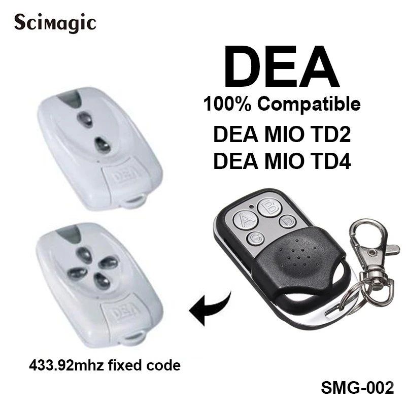 Пульт дистанционного управления для гаражных дверей DEA MIO TD2 / TD4/punto-2 433 92 МГц |