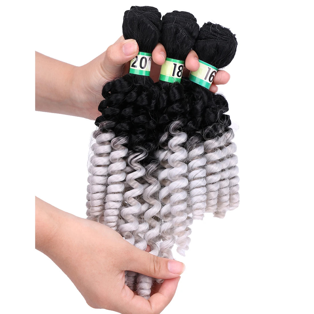 FSRHAIR 70 гр./шт. Черный-зеленый афро Фунми вьющиеся волосы пучок синтетических волос для наращивания Омбре волосы продукт