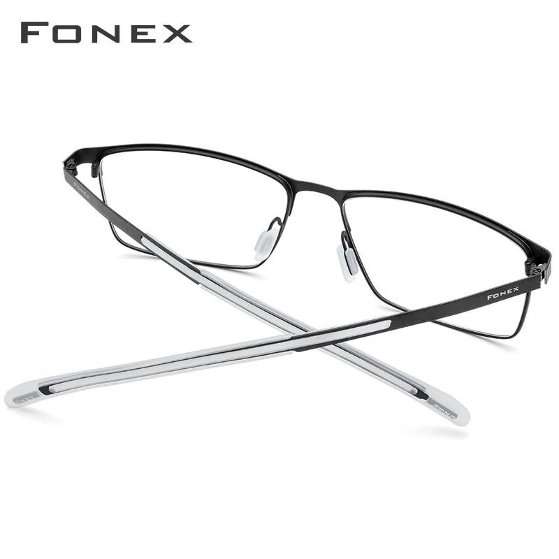 FONEX Мужские очки из чистого титана с квадратной оправой для близорукости