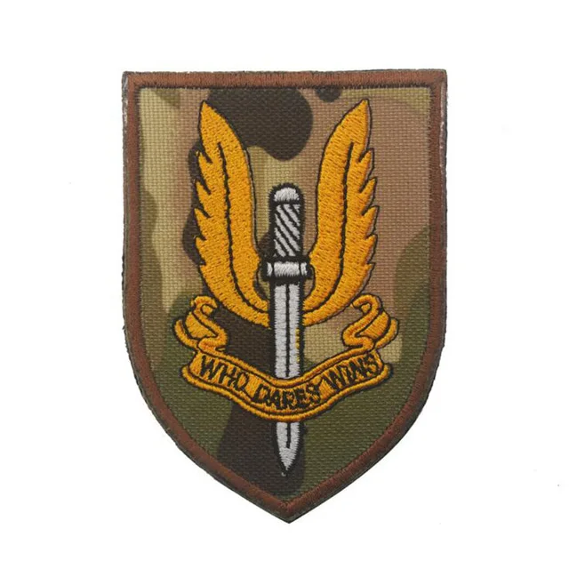 SAS EMBROIDERY 1 UKSF Великобритания специальная воздушная служба Британский спецназ SAS патч кто осмелится выиграть Вышитая эмблема патч значок - Цвет: SAS EMBROIDERY 1