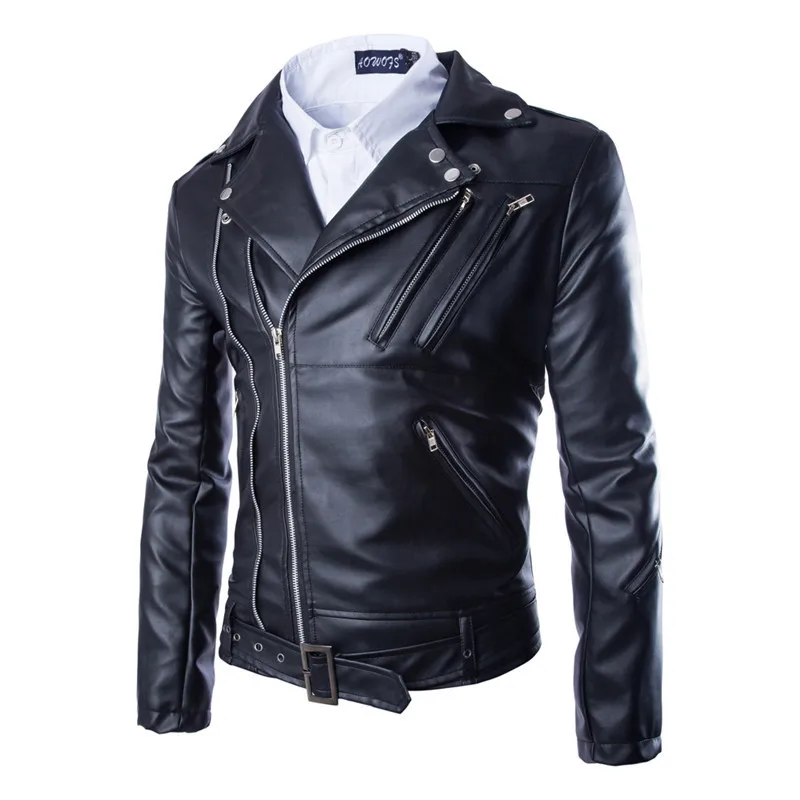 

Factory price Pop autumn fa men leather motorcycle rider bomber jacket outwear coat black color size M-XXL AY105