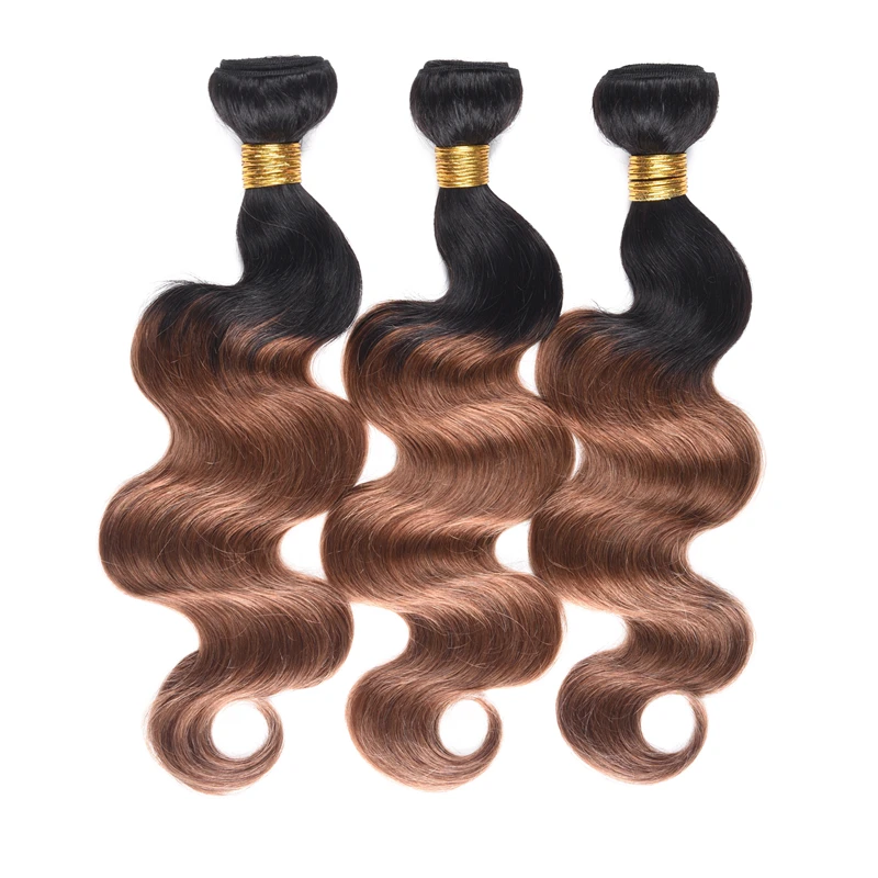 

Puromi Ombre T1b/30 Hair Bundles Peruvian Body Wave Human Hair Extension Non-remy 3 Bundles Deals 10-26 inches