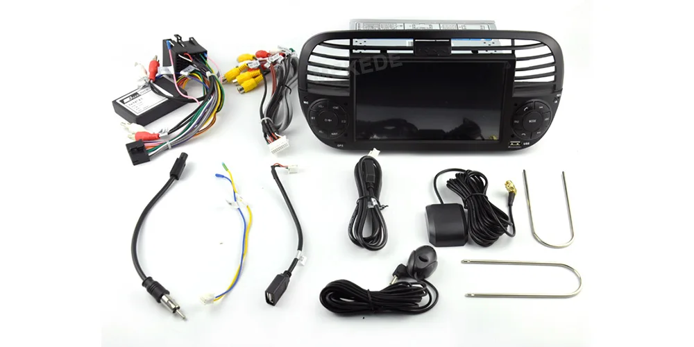 MEKEDE 1024x600 ips 7 дюймов 2G ram Android 9,0 автомобильный dvd-плеер gps для FIAT 500 аудио система автомобиля аудио gps DVD для FIAT 500 DSP