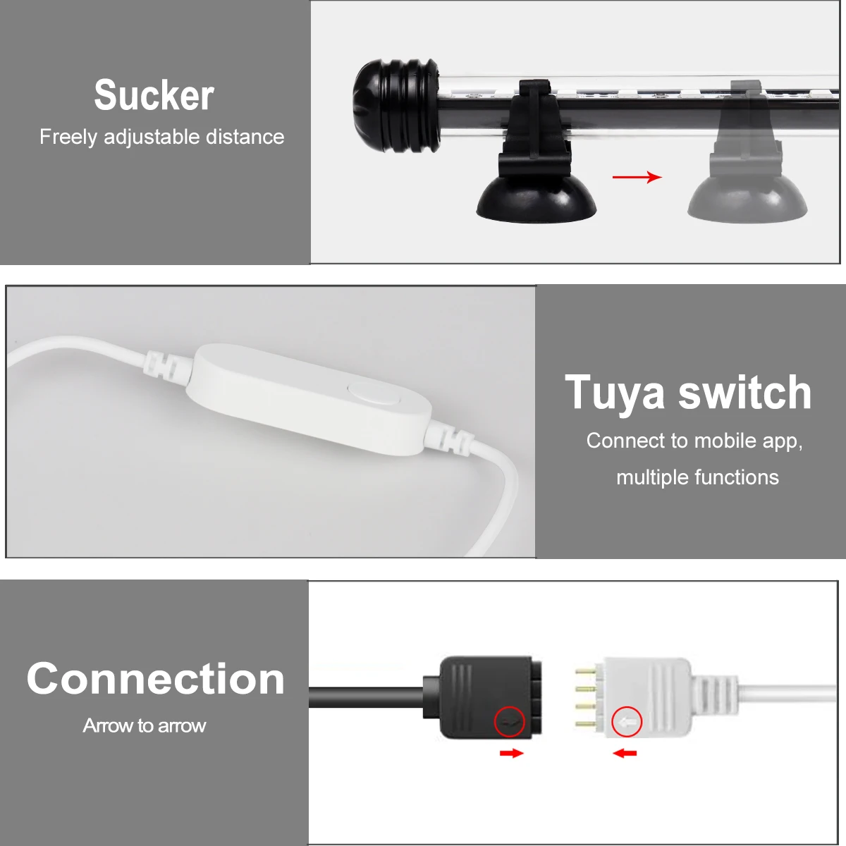 DC12V 29/39/49 СМ WiFi RGB LED светильник для аквариума, работающий с приложением Tuya и голосовым управлением Alexa для освещения аквариума.